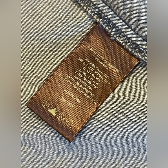 Kut From The Kloth Denim Vest Size M Western Asymmetrical Snap Button Layering - Picture 6 of 6